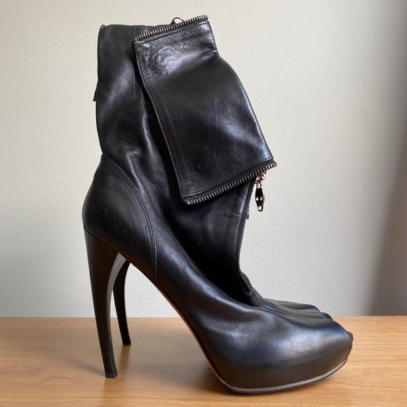 Alexander McQueen Open Toe Ankle High Heel Boots Size 39.5 - Picture 2 of 16